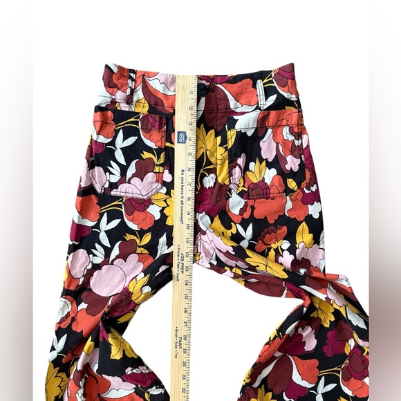 Anthropologie Maeve The Colette Cropped Wide-Leg Pants Floral Mod Size 27 Linen - Picture 7 of 11